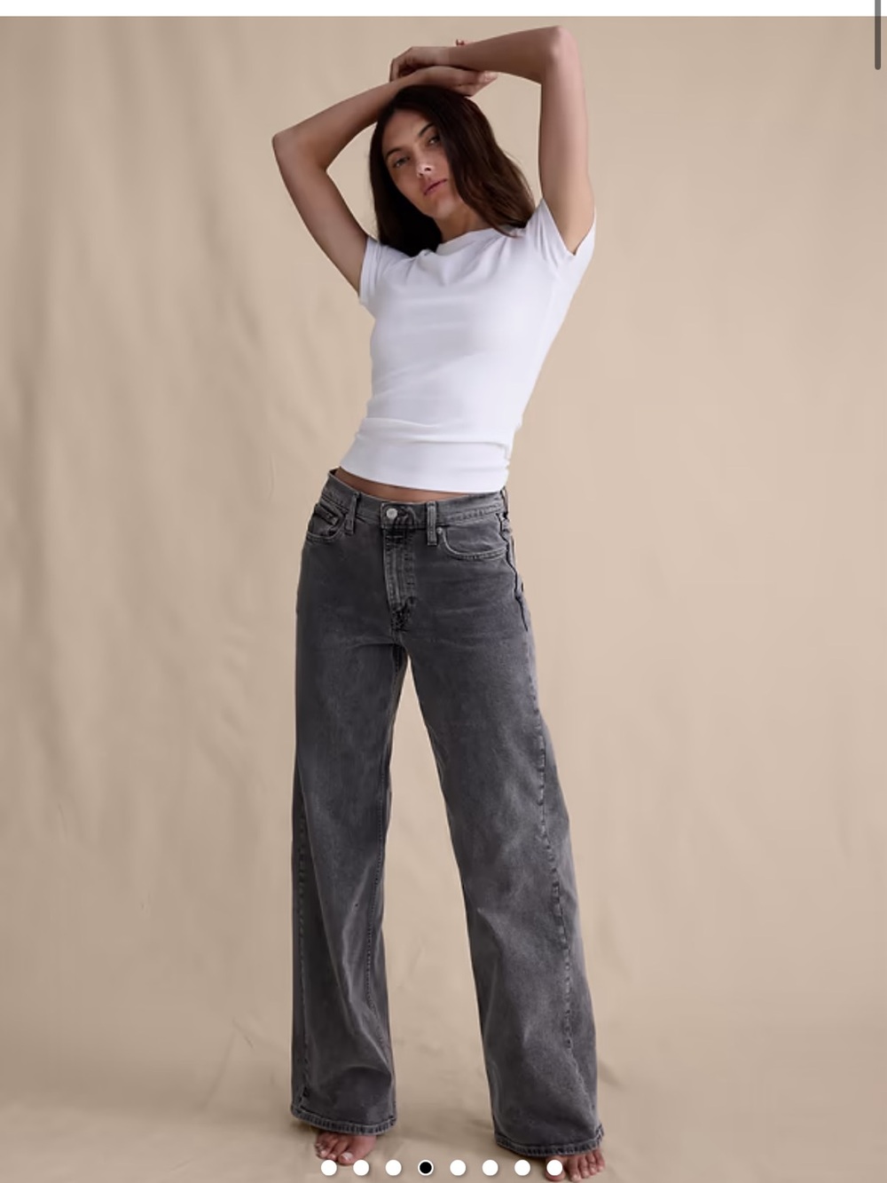 THE ICON CLASSIC WIDE-LEG JEAN banana republic charcoal grey